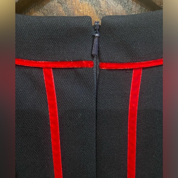 Boden- Edith Trim Detail Dress, Navy w/Red Piping, Grograin Ribbon Trim, Size 2P - Picture 9 of 11